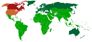 English: Kyoto Protocol participation map 2010...